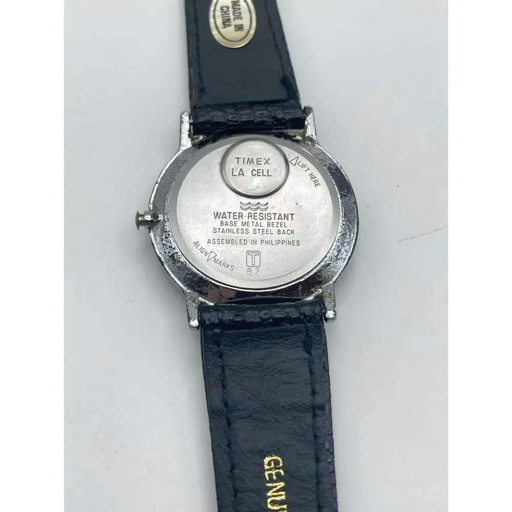 VTG Timex LA Cell Mens Watch 32mm - Fresh Battery - WR Adjustable Leather Strap